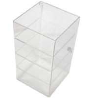 Gabinete de exhibición de cerradura de acrílico transparente para Boutique Regalo Joyería Soporte de exhibición de tienda de PVC con modelo en aplicación de estante