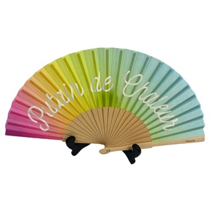 Abanico de Mano Personalizado con Logotipo Impreso, Abanico Plegable de Tela, Madera, Bambú o Papel Sublimado, para Bodas y Promociones - Product Image 4