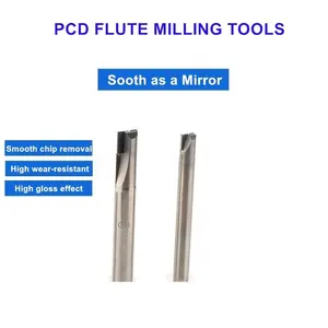 CNC elmas 2 flüt freze kesicisi PCD End mill grafit alüminyum karbon fiber
