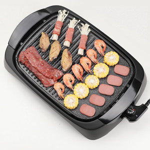 Plancha Eléctrica AUX de 35 cm, Antiadherente, PTFE, sin Humo, para Cocinar en Interiores, Control Mecánico, Barbacoa Doméstica - Product Image 2