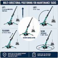 Mini-grue araignée sur chenilles de 1,2 tonne 380V, compacte et hydraulique, pour l'entretien d'équipements industriels, le remplacement de câbles et la manutention de matériaux en atelier