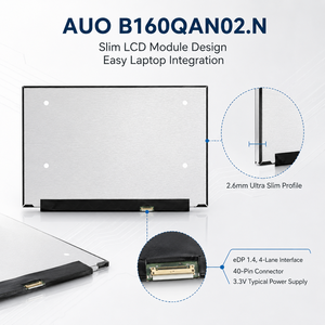 Pantalla LCD para Portátil AUO B160QAN02.N de 16 Pulgadas, 2560x1600, 165Hz, WQXGA, 100% DCI P3, <span class=keywords><strong>EDP</strong></span> de 40 Pines, Módulo de Pantalla para Juegos - Product Image 2