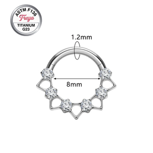 Freya ASTM F136 Titane CZ Anneau de nez, Anneau de septum, Clicker, Clou de nez, Boucles d'oreilles, Anneaux pour mamelons, <span class=keywords><strong>l</strong></span>èvres, Daith, Hélix - Bijoux de piercing corporel - Product Image 5