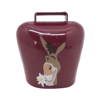 Aimant de réfrigérateur de petite cloche de vache en métal de modèle personnalisé