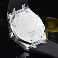 Montre à quartz classique élégante à cadran ajouré, boîtier en acier inoxydable, bracelet en caoutchouc, résistante à l'eau, aiguilles lumineuses, 33 mm – Meilleure vente