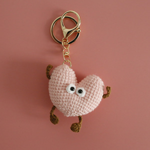 Crochet Coffee Dinosaur House Heart Banana Charm Keychain <b>Handmade</b> Mini Cute Shape Wool Knitted Woven <b>Doll</b> Bag Accessories Gift - Product Image 6