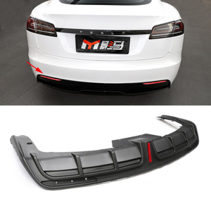 Diffuseur arrière en fibre de carbone <span class=keywords><strong>s</strong></span>èche pour Tesla Model <span class=keywords><strong>S</strong></span> 2021 + Diffuseur de lèvre de pare-chocs arrière - Product Image 2