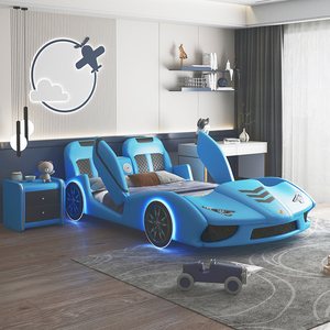 Juego <span class=keywords><strong>de</strong></span> Muebles Modernos <span class=keywords><strong>de</strong></span> <span class=keywords><strong>Madera</strong></span> para Dormitorio Infantil, para Niños y Niñas, Cama con Diseño <span class=keywords><strong>de</strong></span> Auto para Sala <span class=keywords><strong>de</strong></span> Estar - Product Image 3