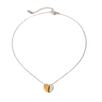 Collier avec pendentif en forme de cœur avec initiale 'L' en acier inoxydable massif plaqué or 18 carats PVD SongYi