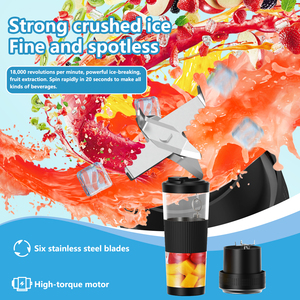 Factory Wholesale Portable Juicer Blender BPA Free Battery Type-C Rechargeable Battery Powered Travel Blender for Outdoor OEM - Product Image 2