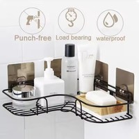 Étagère murale de douche à ventouse pour salle de bain, accessoire de rangement de cuisine avec support pour shampoing, sans perçage requis