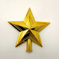 En stock: Adornos de estrella para la punta del árbol de Navidad, transfronterizos, dorados, plateados, rojos, electrochapados, pentagramas huecos, modernos y minimalistas.
