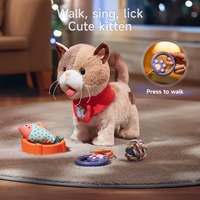 Jouet interactif pour enfants Tumama, jouet pour animaux de compagnie qui aboie, chat en peluche qui marche, laisse de contrôle, chat électrique avec voix de simulation