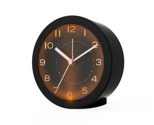 Réveil à quartz avec fonction snooze, rétroéclairage, design classique rond, pour bureau, table, chevet, horloge électronique moderne en forme de G - Product Image 3