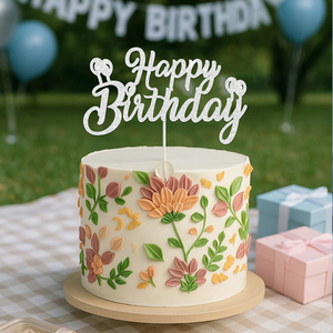 Decorazioni per Torte di Compleanno, Topper Glitterati 'Happy Birthday' per Feste a <span class=keywords><strong>Tema</strong></span> e Anniversari - Product Image 2