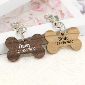 Tùy Chỉnh Pet Trang Trí Nội Thất Laser-Cut Euclide Phong Cách Puppy ID Cổ Áo Trống Mèo Chữ Ký Mặt Dây Chuyền Xương Hoàn Thành Hình Dạng Con Chó Bằng Gỗ Tag - Product Image 3