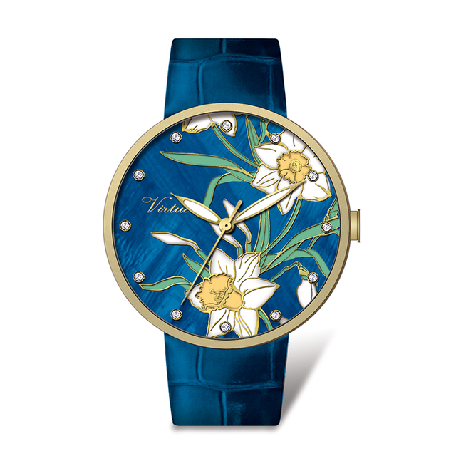 Ladies Novelty Floral Flower Printed Elegant Band Analog Quartz Fashion Women's Watch Wholesale Price