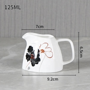 Nouveauté personnalisée 125ml Restaurant utilisé petit crémier verres en porcelaine blanche pot à lait - Product Image 2