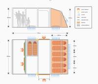 Glamping, camping familial de luxe, tente pneumatique imperméable quatre saisons, abri gonflable, trois chambres et salon