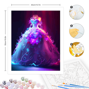 Dipinto <span class=keywords><strong>con</strong></span> <span class=keywords><strong>i</strong></span> <span class=keywords><strong>numeri</strong></span> <span class=keywords><strong>per</strong></span> <span class=keywords><strong>adulti</strong></span> Starter Kit Fantasy Dress Drawing Coloring By Numbers For Home Decors 40 x5 0cm/16x20 pollici - Product Image 3