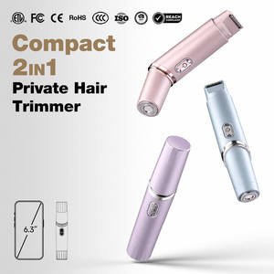 Afeitadora Íntima Delgada <span class=keywords><strong>para</strong></span> <span class=keywords><strong>Mujer</strong></span>, Afeitadora Corporal Femenina con Cabezales Dobles de Acero Inoxidable SUS304 y Cuerpo Lavable IPX6 <span class=keywords><strong>para</strong></span> el Cuidado Diario Femenino - Product Image 1