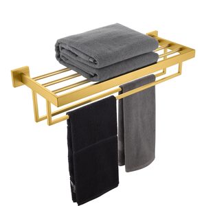 Porte-serviettes mural en acier inoxydable SENYU avec étagère et barre porte-serviettes pour la maison et l'hôtel - Product Image 1