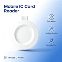 Lector de Tarjetas RFID IC HF de 13.56MHz Tipo-C, Suministro de Fábrica, Formato UID Ajustable, Lector de Tarjetas Inteligentes sin Contacto Portátil para Teléfono Móvil