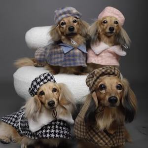 Roupas quentes para cães de lã, casaco feito à mão estilo britânico para cães, roupas para outono-inverno - Product Image 2