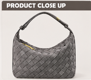 Pochette en cuir suédé pour femme avec nœud décoratif, imperméable, grande capacité, design porté épaule et à poignée supérieure - Product Image 1