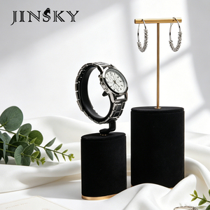 Juego de Exhibidores de Joyería Negros Jinsky - Soporte Ajustable para Collares, Organizador de Anillos y Pendientes para Almacenamiento en Tiendas/Hogar - Product Image 2