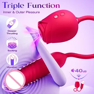 Vibrateur Rose Télécommandé BANSEY avec Double Tête de Succion Clitoridienne, Dildo Pénétrant, Stimulateur d'Orgasme Sans Fil pour Couples, Point G - Product Image 2