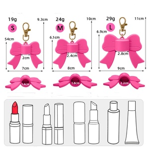 Soporte para bálsamo labial, llavero para bálsamo labial, llavero para brillo labial para mujer, para <span class=keywords><strong>Laneige</strong></span>, Summer Friday y Glossier, con cordón para bolso - Product Image 3