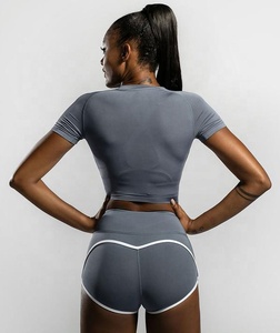 เสื้อยืดแขนสั้นสำหรับผู้หญิง,เสื้อยืดรัดรูปพิมพ์โลโก้ได้ตามต้องการดีไซน์เรียบง่ายสวมใส่สบายนิ่มสำหรับฤดูร้อน - Product Image 3