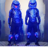 LED ışıklı sahne performansı giysileri renkli zırh savaşçı atmosfer performans kulüpleri gece kulüpleri için giysi takım elbise