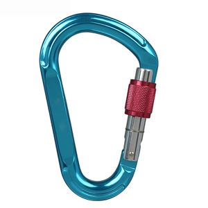 High Strength 24kN Aluminum Alloy D-shape Screwgate Snap Hook Carabiner for Climbing