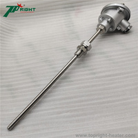 Sensor de clase B, transmisor Rtd Pt100 w4-20mA, sonda de diámetro 8x270 mm, sensor de temperatura Rtd Pt100 con cabezal de aluminio