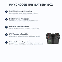 Boîte à batterie portable 12V, sortie d'alimentation continue pour camping-car, marine, automobile, instrument électronique