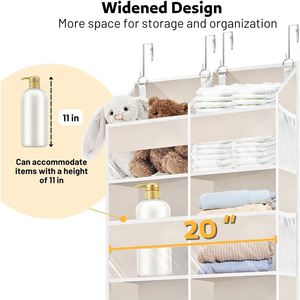 5 Tiers Extra Large Behind Door <b>Storage</b> of 10 Compartments 50 Lbs <b>Weight</b> Capacity Over the Door Organizer - Product Image 3