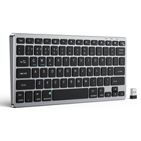Nuevo Mini Teclado Portátil 3BT 1USB 2.4GHz Conexión Multidispositivo Tipo Tijera Teclas Recargables Retroiluminación RGB Panel Táctil