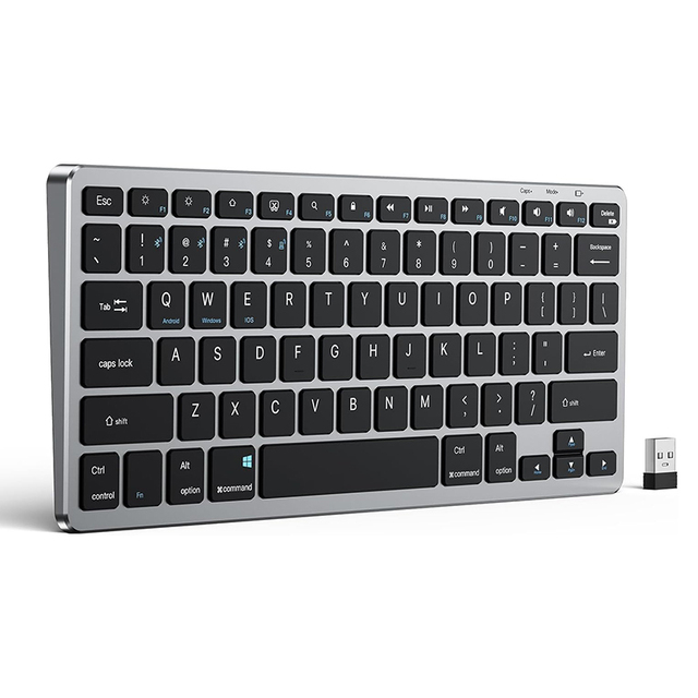 New Portable Mini Keyboard 3BT 1USB 2.4GHz Multi Device Connection Scissor Type Key Rechargeable RGB Backlit Touchpad