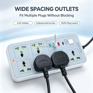 <span class=keywords><strong>Prolunga</strong></span> Elettrica Universale OEM Personalizzata a 6 Prese con <span class=keywords><strong>3</strong></span> <span class=keywords><strong>USB</strong></span>-A e 1 Type-C, Montabile a Parete - Product Image 5