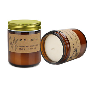 Brown cup soy wax scented <b>candle</b>, small brown bottle, smokeless, light fragrance, handmade fragrance for living room decoration. - Product Image 1