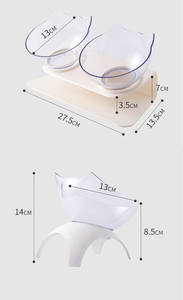 Mangkuk Kucing Plastik Gaya Telinga Kucing 15 Derajat Miring Mangkuk Makanan Kucing Diangkat Mangkuk & Pengumpan untuk Anjing & Kucing, Bentuk Kucing Hewan Peliharaan - Product Image 4