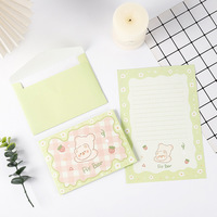 Ensemble complet de papier à lettres et d'enveloppes, motifs d'animaux mignons et délicats, papier d'écriture lisse, papeterie de couleurs pastel assorties