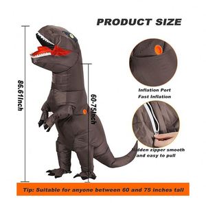 Costume de dinosaure gonflable amusant pour adultes T-Rex facile à utiliser pour Halloween - Product Image 2