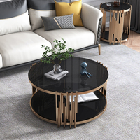 Youjiajway — meuble en acier inoxydable doré, forme ronde, moderne, Table basse de luxe, vente en gros, Design
