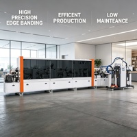 Machine de chantournage industrielle pour usine de panneaux de camping-cars et chantier de construction navale, pour le collage des bords courbes et droits