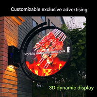 Boîte à lumière LED holographique 3D pleine couleur, étanche, résistante aux intempéries, avec cadre en alliage d'aluminium, panneau publicitaire extérieur pour centre commercial