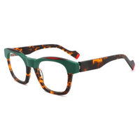 Gafas Ópticas de Moda con Montura de Acetato de Doble Color, Montura de Gafas de Ojo de Gato para Mujer