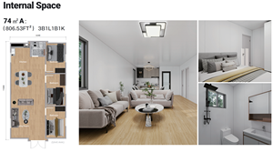 Bungalow Contenedor Expandible, <span class=keywords><strong>Casas</strong></span> Prefabricadas de Lujo, Casa Prefabricada Pequeña - Product Image 4